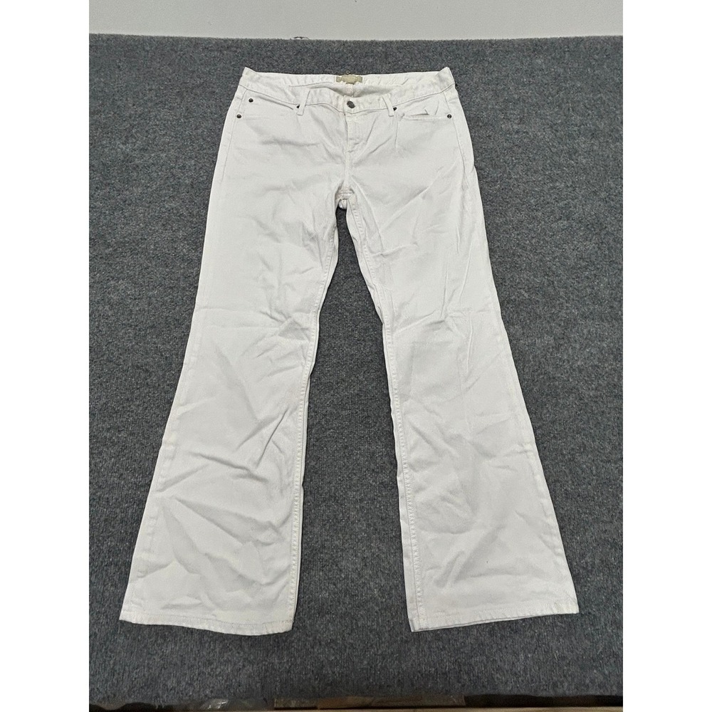 Banana Republic Jeans Womens 32/14 Petite White Bootcut Fit Stretch Denim Pant